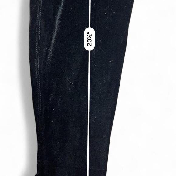 Black Velvet Grey Rhinestone Over the Knee Boots Whimsygoth Glam Wednesday 6 - Picture 5 of 8